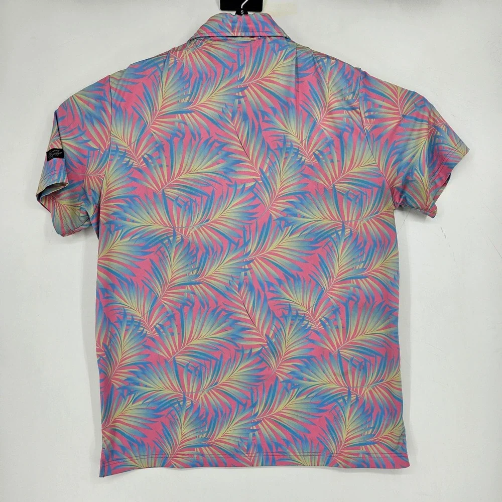 Sunday Swagger Shirt Mens Large Floral Hawaiian Golf Vibrant Short Sleeve - Picture 4 of 10